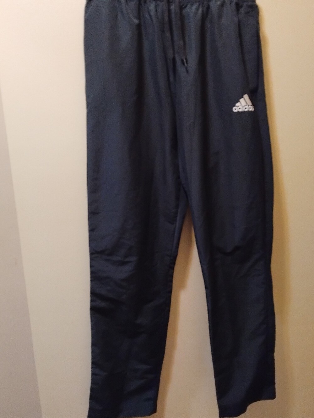 adidas Black Athletic TrackWind Breaker Pants (No Inner Lining)  with Logo
